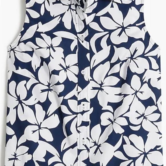 NWT J Crew Factory Sleeveless Cotton Poplin Shirt In Signature Fit, Size… - Picture 3 of 6